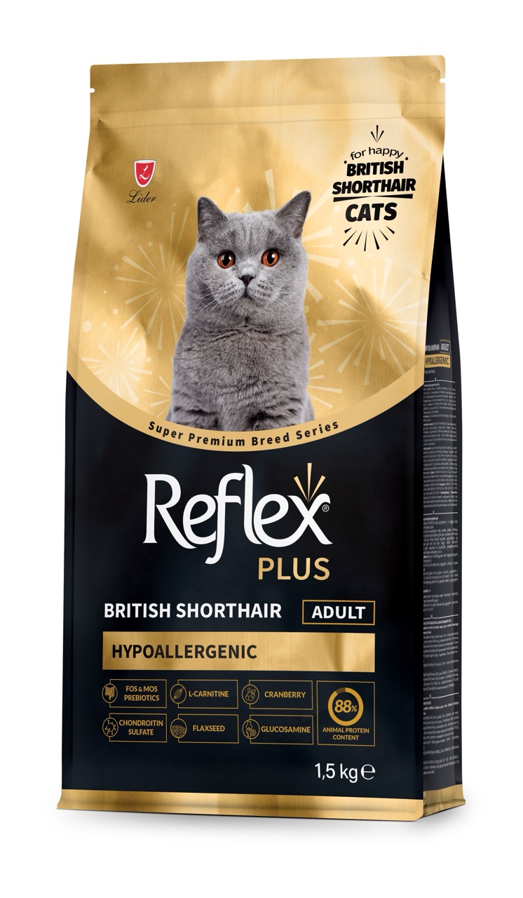 Reflex Plus British Shorthair Adult сухий корм для котів породи британська короткошерста, 1.5 кг