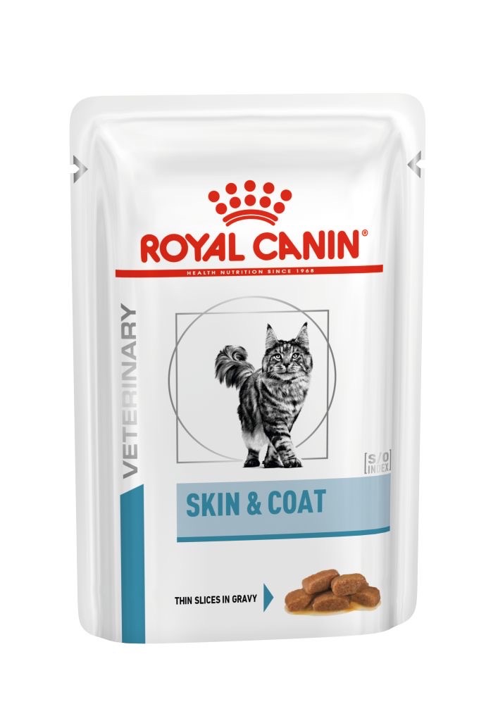 Royal Canin Skin & Coat Feline Pouches вологий корм для котів із проявом алергічних реакцій 85 гр (12 шт)