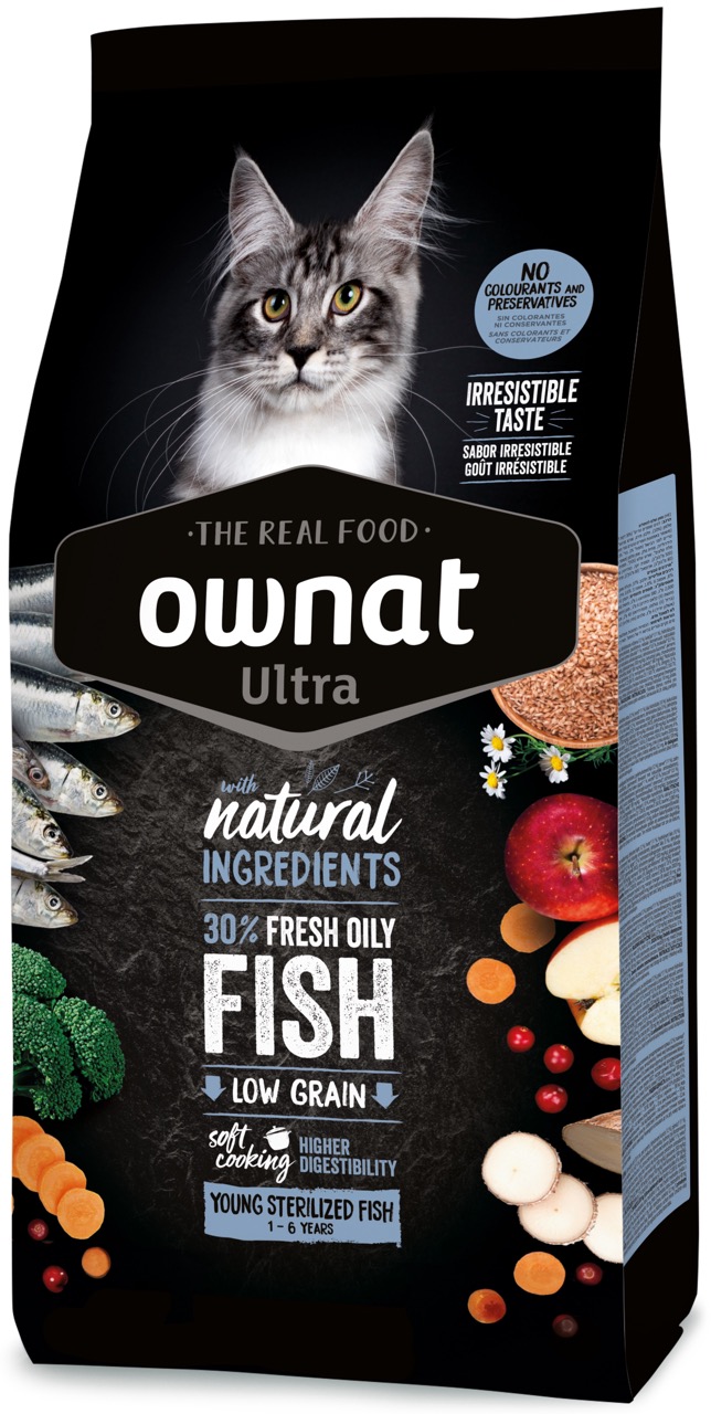 Ownat Ultra Cat Fish Sterilised сухий корм із рибою для стерилізованих котів, 3 кг