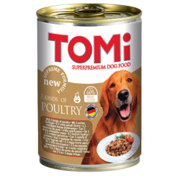 TOMi 3 Kinds of Poultry вологий корм для собак із м'ясом птиці 400 гр