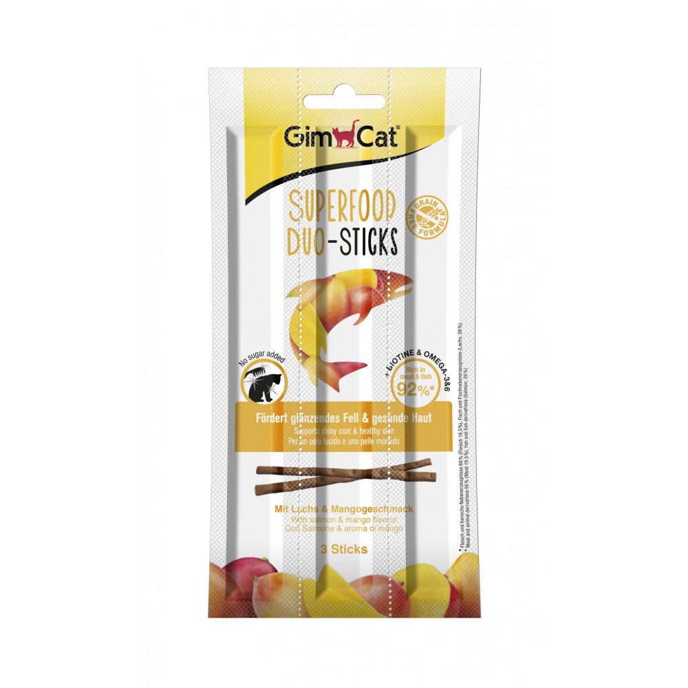 GimCat Superfood Duo-Sticks ласощі для котів з лососем 3 шт