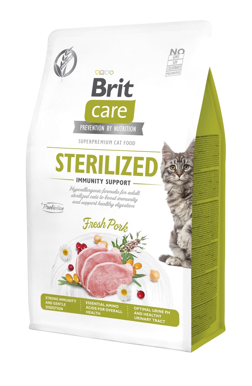 Brit Care Cat Adult GF Sterilized Immunity Support сухий корм для зміцнення імунітету у стерилізованих котів, 2 кг