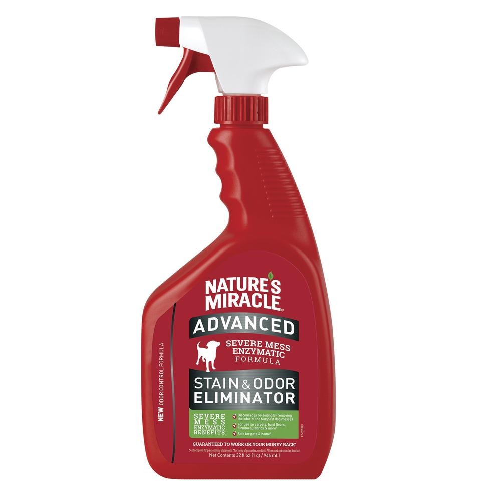 Nature's Miracle Advanced Dog Stain and Odor Eliminator спрей для усунення плям та запаху від собак із посиленою формулою із запахом лимона 946 мл