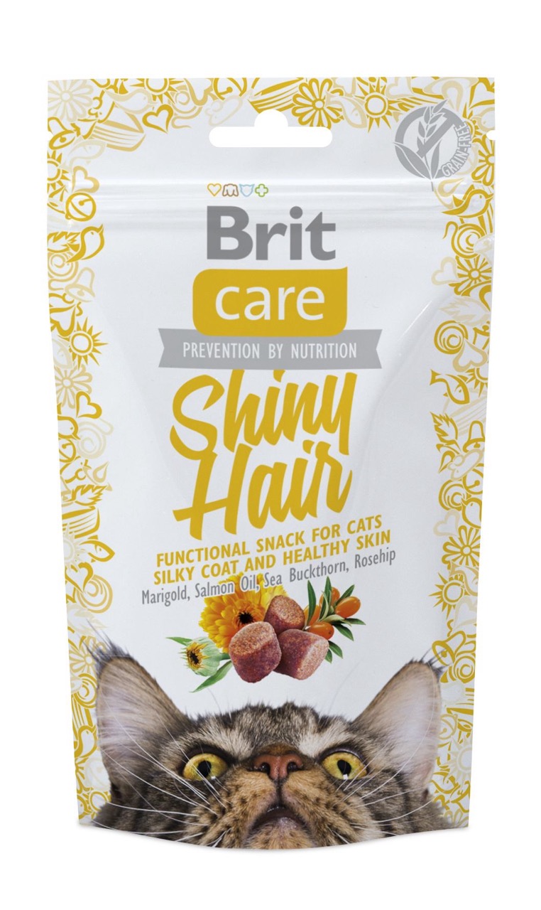 Brit Care Cat Snack Shiny Hair ласощі для котів для шерсті, 50 гр