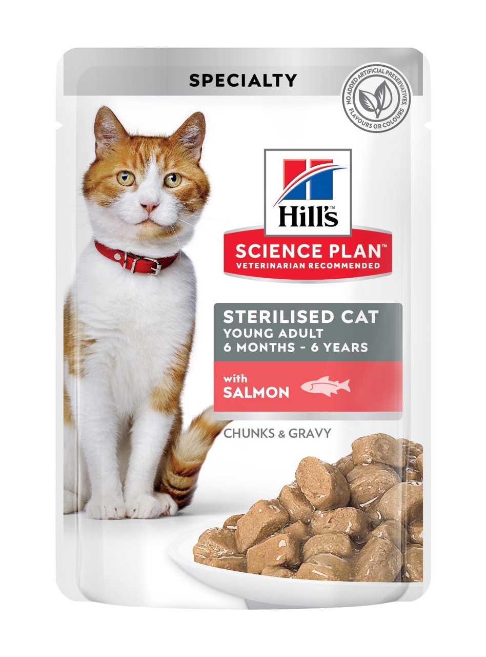 Hill SP Feline Young Adult Sterilised Salmon вологий корм з лососем для стерилізованих котів 85 гр (12 шт)