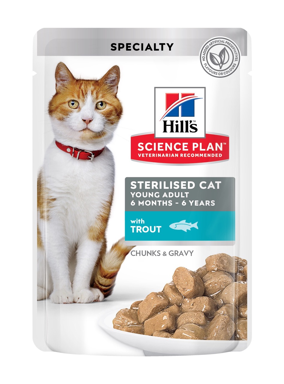 Hill SP Feline Young Adult Sterilised Trout вологий корм з тріскою для стерилізованих котів 85 гр (12 шт)