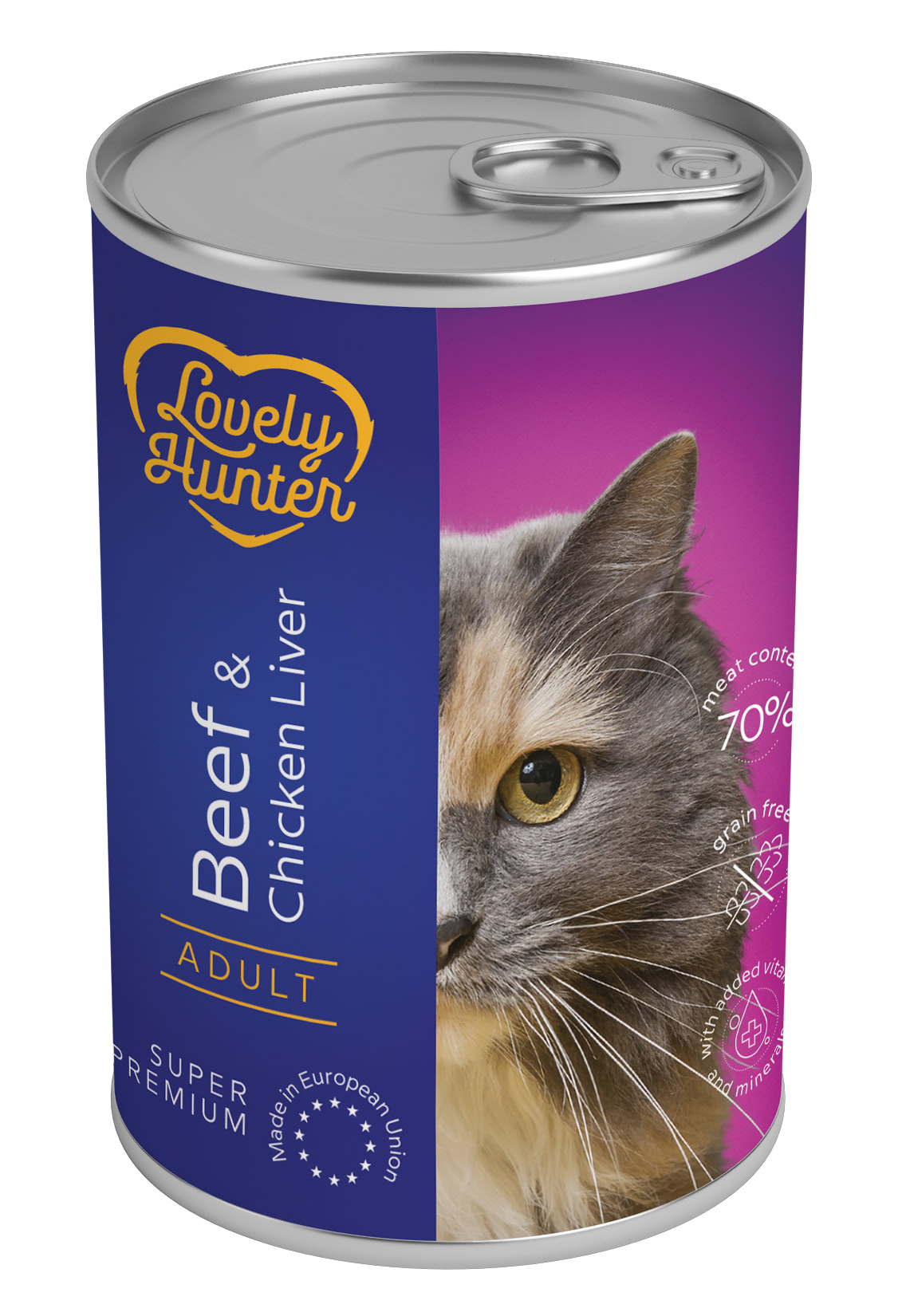 Lovely Hunter Adult with Beef and Chicken liver вологий корм з яловичиною та печінкою для котів 400 гр