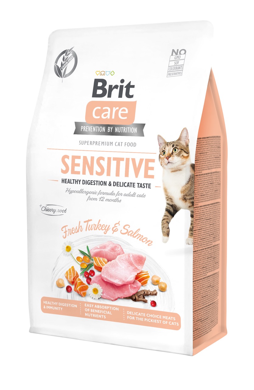 Сухий корм для кішок Brit Care Cat GF Sensitive HDigestion and Delicate Taste 7 кг (8595602540693)