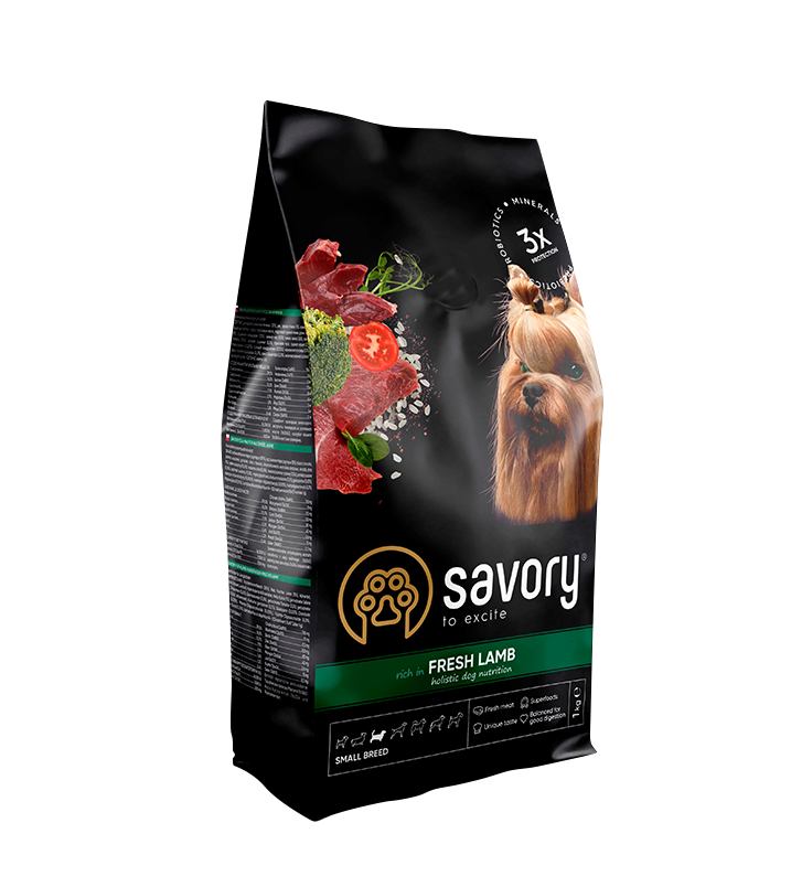 Savory Small Breeds rich in Fresh Lamb сухий корм зі свіжим ягнятком для собак малих порід 1 кг