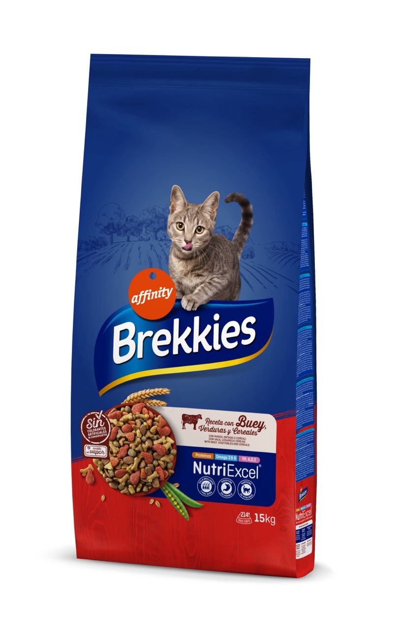 Brekkies Cat Beef сухий корм із яловичиною для котів, 15 кг